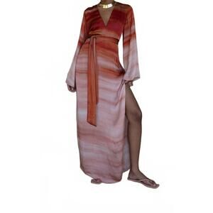 NEW HEMANT & NANDITA asma long dress with belt in multi